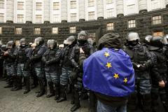 Ukrajina - demonstrace - Kyjev - EU - policie