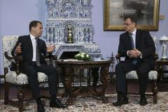 Petr Nečas při schůzce s Dmitrijem Medveděvem