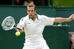 Radek Štěpánek během utkání Wimbledonu 2012
