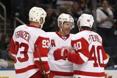 Radost hokejistů Detroitu Red Wings