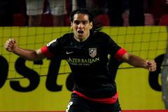 Radamel Falcao slaví gól Atlética Madrid
