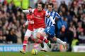 Tomáš Rosický v pohárovém utkání proti týmu Brighton and Hove Albion's