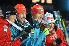 MS v biatlonu 2013: Jaroslav Soukup, Veronika Vítková, Gabriela Soukalová, Ondřej Moravec