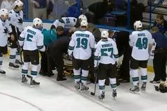 Dan Boyle v bezvědomí v utkání proti St. Louise