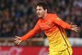 Barcelonský Lionel Messi slaví gól do sítě Granady
