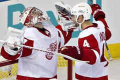 NHL - Edmonton vs. Detroit (Petr Mrázek a Jakub Kindl)
