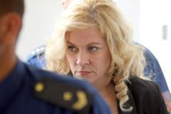 Poškozená Jana Nagyová u soudu