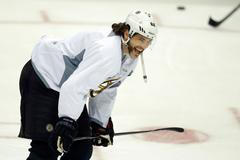 Jaromír Jágr při tréninku Bostonu Bruins (2013)