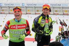MS biatlonu 2013, český trénink: Zdeněk Vítek a  Michal Šlesingr