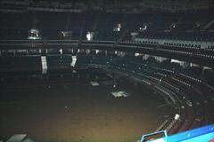 Zaplavená hala Calgary Flames Saddledome