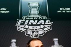 David Krejčí na tiskové konferenci před finále Stanley Cupu 2013