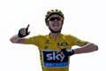 Race leader's yellow jersey Team Sky rider Froome of Britain
