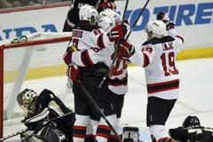 Gól Patrika Eliáše v prodloužení zápasu Dallas - New Jersey za asistence Jaromíra Jágra