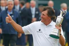 Phil Mickelson slaví triumf na British Open 2013