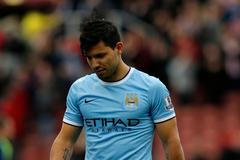 Sergio Agüero v zápase Stoke - Manchester City