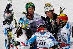 MS ve sjezdovém lyžování Schladming - paralelní slalom (radost Rakušanů)