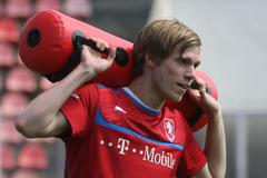 Trénink fotbalové reprezentace před utkáním kvalifikace MS 2014 s Itálií