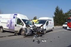 Nehoda dodávek v Přerově