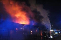 Požár tržnice v Brně