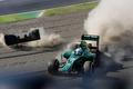 Caterham Formula One driver van der Garde of Netherlands crashes during the Japanese F1 Grand Prix at the Suzuka circuit