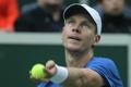Český tenista Tomáš Berdych ve finále Davis Cupu 2012 proti Španělu Davidu Ferrerovi.