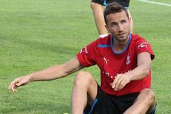 Trénink české fotbalové reprezentace před utkáním s Maďarskem (Tomáš Sivok)