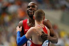 MS v atletice 2013, 400 m - finále: LaShawn Merritt a Pavel Maslák