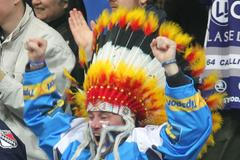 Hokej, extraliga, Slavia - Plzeň: fanoušek Plzně