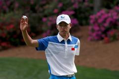 Číňa Guan Tianlang na golfovém Masters v Augustě