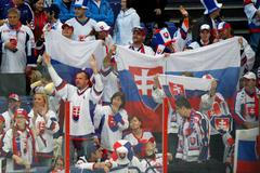 Slovenští fanoušci v semifinále MS Česko - Slovensko