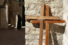 Koptský mnich v Jeruzalémě