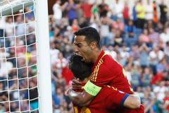 Španělský útočník Alcantara slaví gól do sítě Itálie ne ME U21