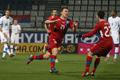 Čeští fotbalisté David Lafata a Vladimír Darida slaví gól v přátelském utkáním se Slovenskem v listopadu 2012.