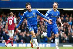 Eden Hazard z Chelsea slaví branku do sítě West Hamu