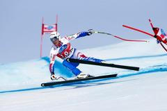 Francouzský sjezdař Johan Clarey ve Wengenu při překonání rychlostního rekordu