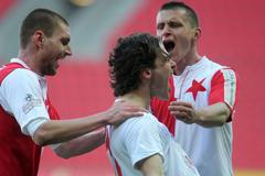 Fotbal, Slavia Praha - Liberec: Karol Kisel slaví gól