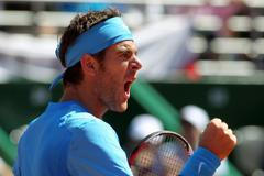 Argentinský tenista Juan Martín del Potro v prvním semifinálovém utkání Davis Cupu 2012 s Čechem Radkem Štěpánkem.
