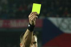 Ruský fotbalový rozhodčí Vladislav Bezborodov v utkání kvalifikace MS 2014 proti Bulharsku.