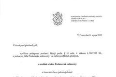 Žádost o rozpuštění PS 01