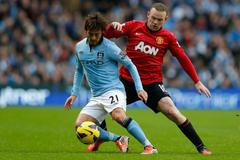 Manchester City - Manchester United: David Silva a Wayne Rooney
