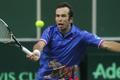 Čeští tenisté se radují z vítězství ve finále Davis Cupu 2012 proti Španělsku.