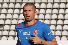 Český fotbalový reprezentant Jan Rezek během tréninku před přípravným utkáním s Finskem v sezóně 2011/12.