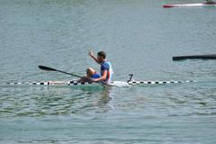 Josef Dostál na Mistrovství Evropy rychlostních kanoistů 2012 v Záhřebu.