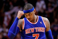 Carmelo Anthony z NY Knicks slaví