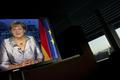 Angela Merkelová během natáčení novoročního projevu