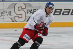 Český hokejový reprezentant Marek Židlický při tréninku před Karjala Cupem 2012.