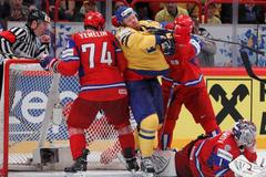 MS hokej: Rusko - Švédsko (Dmitrij Kalinin, Johan Franzén, Alexej Jemelin, Semjon Varlamov)