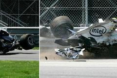 F1, VC Kanady 2007: Robert Kubica, BMW Sauer - havárie