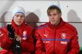 Čeští fotbalisté Matěj Vydra a Tomáš Kalas v přátelském utkáním se Slovenskem v listopadu 2012.