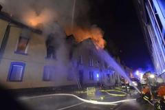 Požár v německém Backnangu